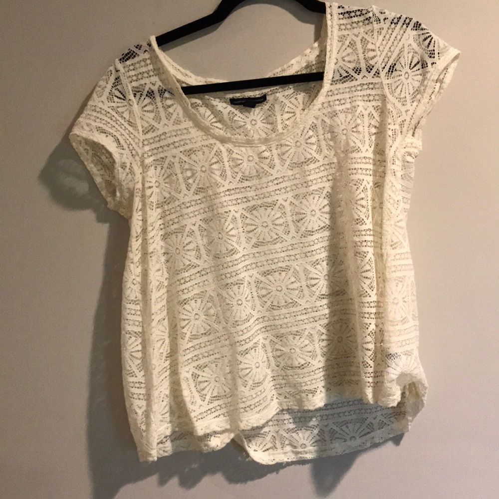 American Eagle white lace top